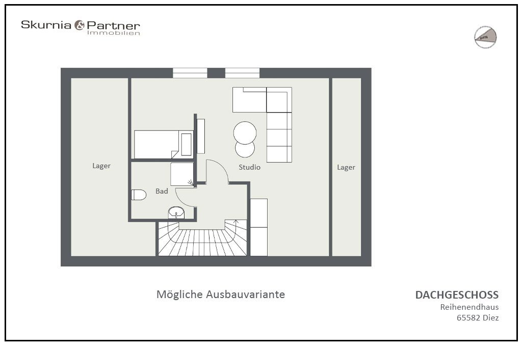 Grundriss DG als Ausbau zum Studio Grundriss DG als Ausbau zum Studio
