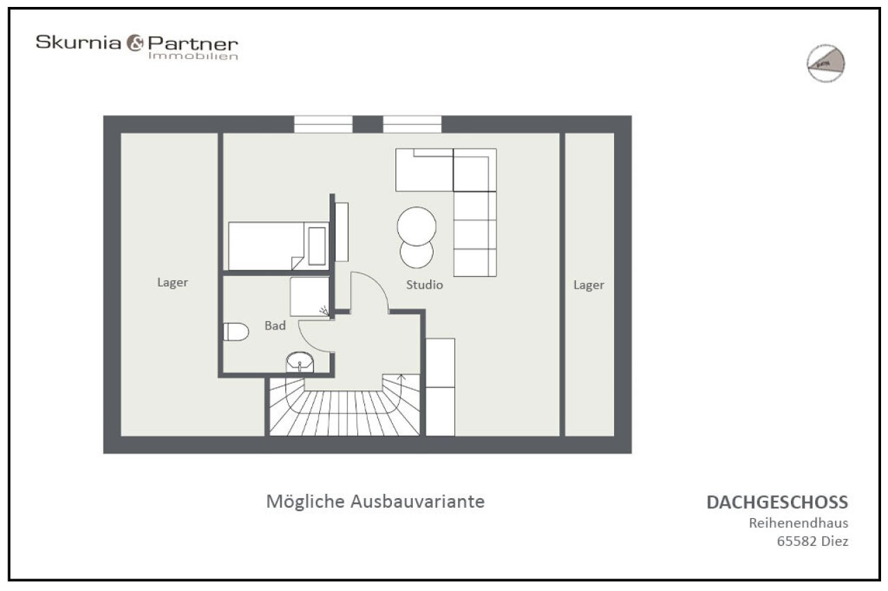 Grundriss DG als Ausbau zum Studio Grundriss DG als Ausbau zum Studio